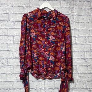 Maeve Multicolor Floral animal Button Down Shirt